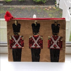 2/$12 - NWOT - Sequin Toy Soldier Clutch Bag